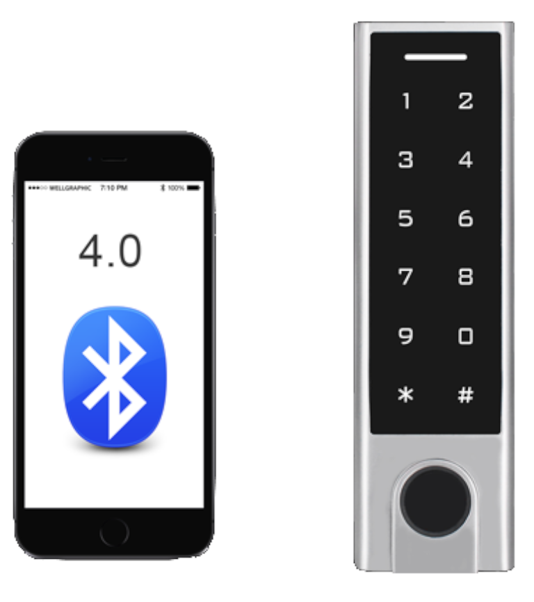 B: IC/Mifare LBS Bluetooth Free App Touchkey Fingerprint Metal Door Access Control Keypad Backlight Touch Access Controller for Home/Office/Appartment/Factory Security System 